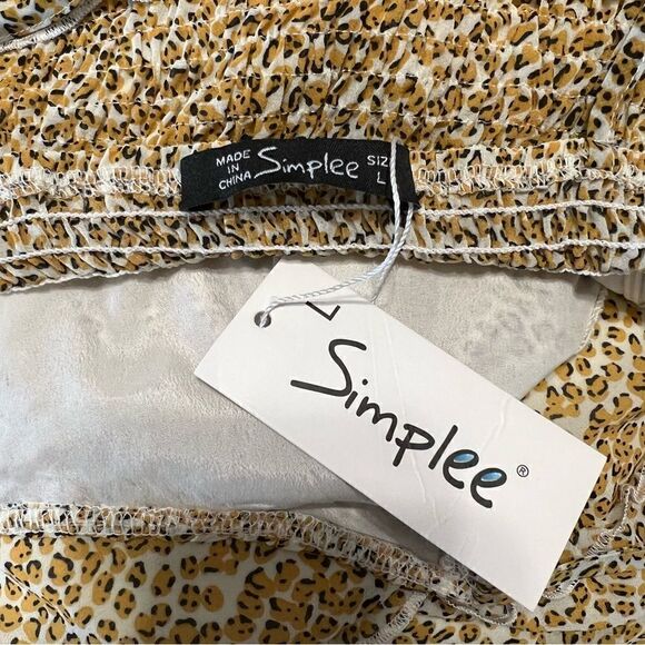 NWT Simplee Cottagecore Tiered Ruffle Cheetah Print Sundress -Juniors Large - Picture 11 of 12